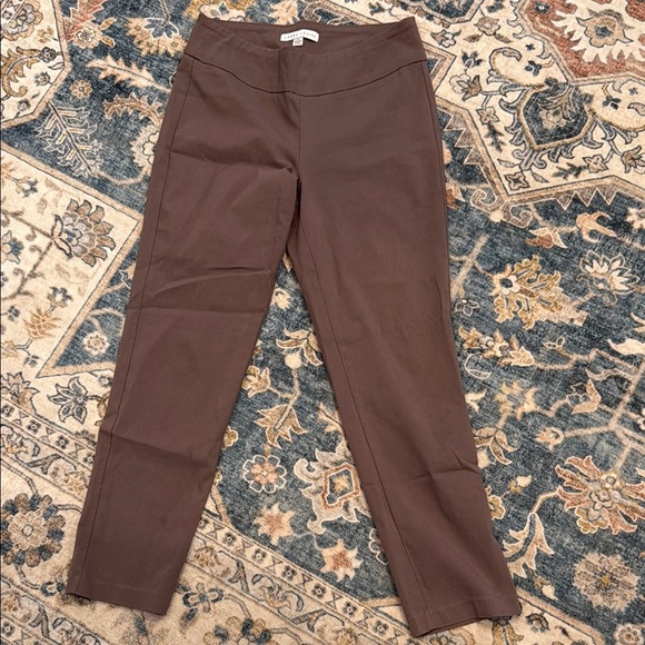 Larry Levine Medium No Zip Grey Brown Pull On Trousers - Picture 1 of 11